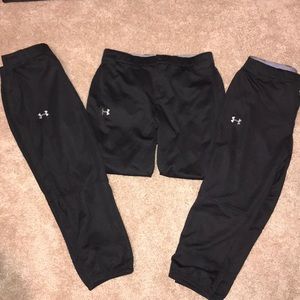 3 Pairs of Small Black Under Armour Softball Pants